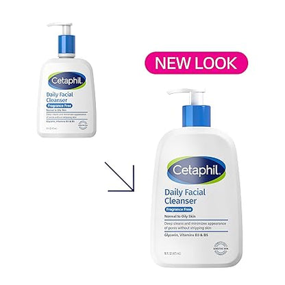 Cetaphil Face Wash, Daily Facial Cleanser for Sensitive,16 Oz