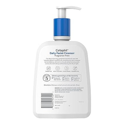 Cetaphil Face Wash, Daily Facial Cleanser for Sensitive,16 Oz