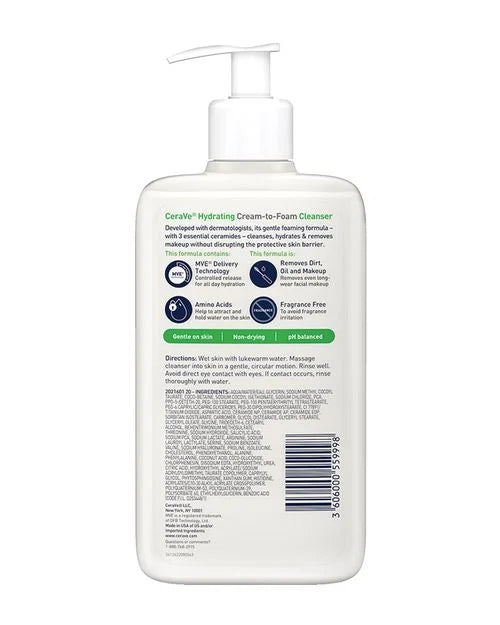 Hydrating Cream-to-Foam Cleanser(8 OZ)